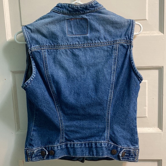 Levi’s Strauss Denim Jean Jacket VEST 100% Cotton Size Misses Medium (8-10) - Picture 3 of 7